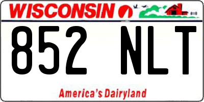 WI license plate 852NLT