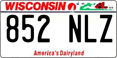 WI license plate 852NLZ