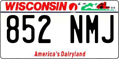 WI license plate 852NMJ