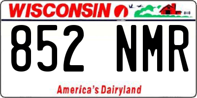 WI license plate 852NMR