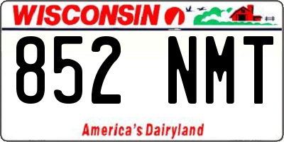 WI license plate 852NMT