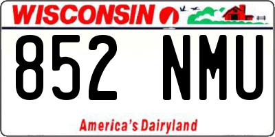 WI license plate 852NMU