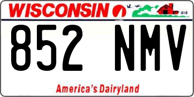 WI license plate 852NMV