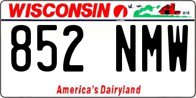 WI license plate 852NMW
