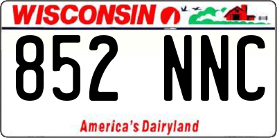 WI license plate 852NNC