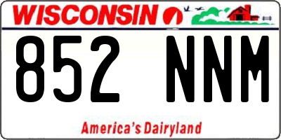 WI license plate 852NNM