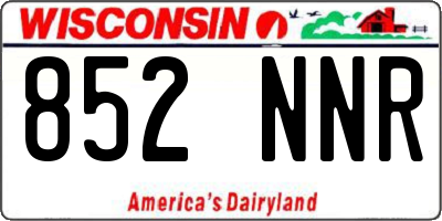 WI license plate 852NNR