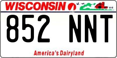 WI license plate 852NNT