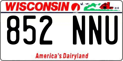 WI license plate 852NNU