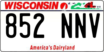 WI license plate 852NNV