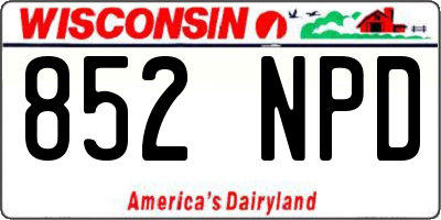 WI license plate 852NPD