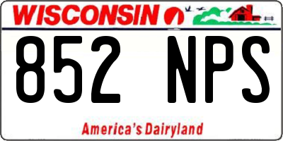 WI license plate 852NPS