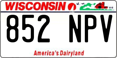 WI license plate 852NPV