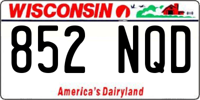 WI license plate 852NQD