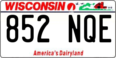 WI license plate 852NQE