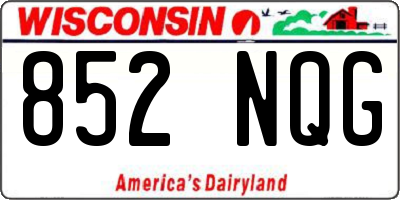 WI license plate 852NQG