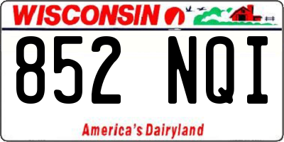 WI license plate 852NQI