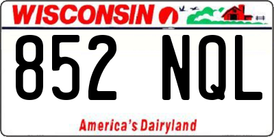 WI license plate 852NQL