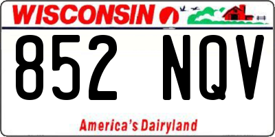 WI license plate 852NQV