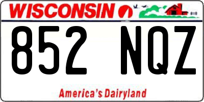 WI license plate 852NQZ
