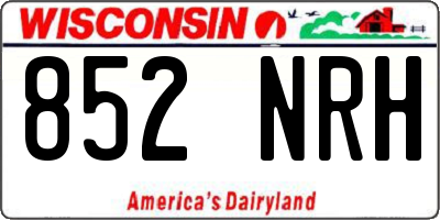 WI license plate 852NRH