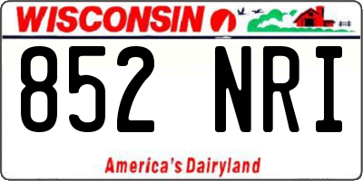 WI license plate 852NRI