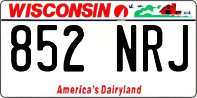WI license plate 852NRJ