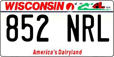 WI license plate 852NRL