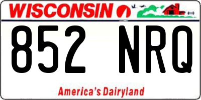 WI license plate 852NRQ