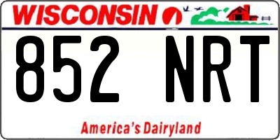 WI license plate 852NRT