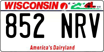 WI license plate 852NRV