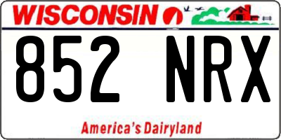 WI license plate 852NRX