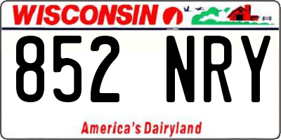 WI license plate 852NRY
