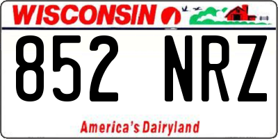 WI license plate 852NRZ