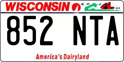 WI license plate 852NTA