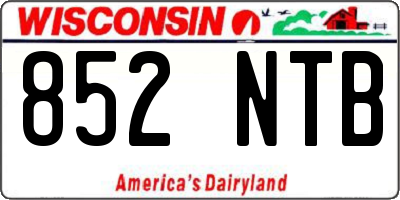 WI license plate 852NTB