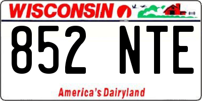 WI license plate 852NTE