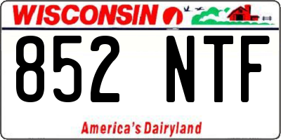 WI license plate 852NTF