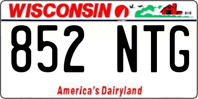 WI license plate 852NTG