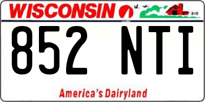 WI license plate 852NTI