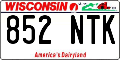 WI license plate 852NTK