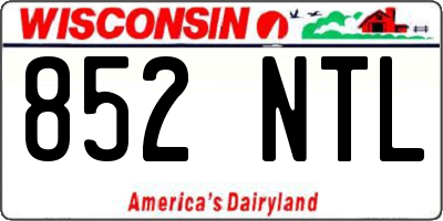 WI license plate 852NTL