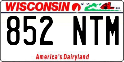 WI license plate 852NTM