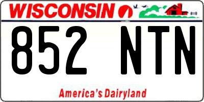 WI license plate 852NTN