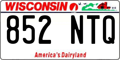 WI license plate 852NTQ
