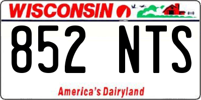 WI license plate 852NTS
