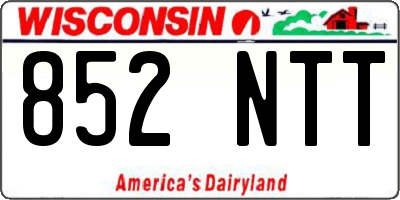 WI license plate 852NTT