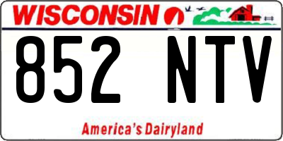 WI license plate 852NTV