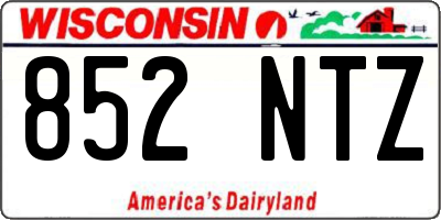 WI license plate 852NTZ