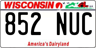WI license plate 852NUC